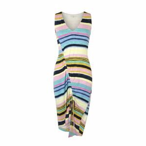 RACHAEL Rachael Roy NWT Cinched A-Line Striped Dress Size M Navy Multi Colored